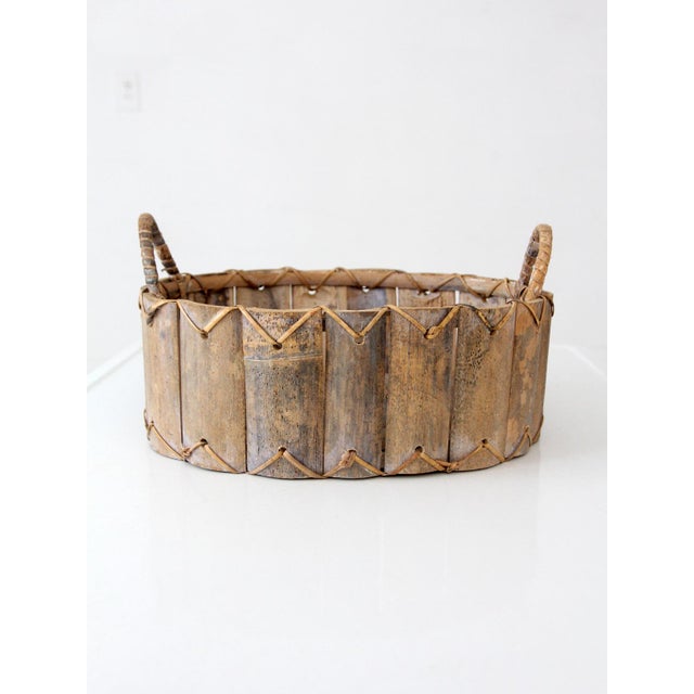 Vintage Bentwood Gathering Basket For Sale - Image 6 of 10