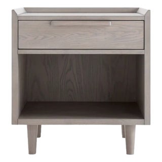 Crate and Barrel Stone Grey Nightstand For Sale