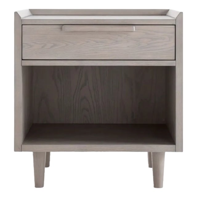 Crate and Barrel Stone Grey Nightstand For Sale