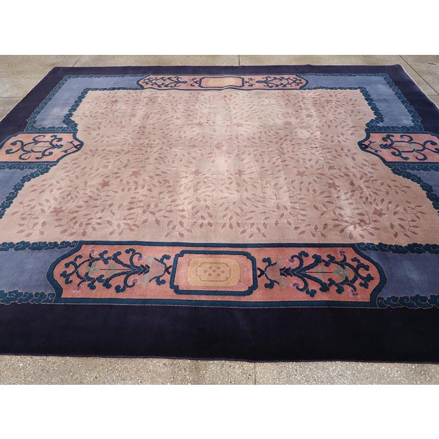 Galerie Shabab Collection Mid-20th Century Chinese Art Deco Room Size Carpet For Sale - Image 4 of 8