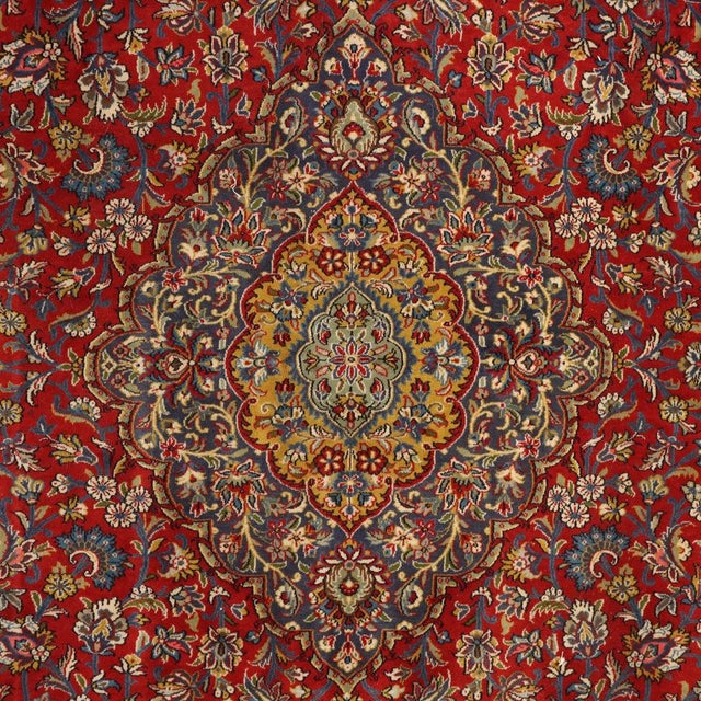 Antique Keshan Rug in Cotton and Wool For Sale - Image 3 of 8