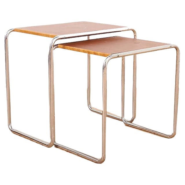 Bauhaus B9 Nesting Tables by Marcel Breuer, Set of 3 For Sale