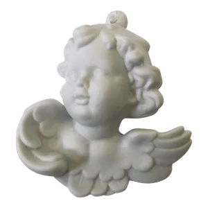 White Bisque Cherub Ornament