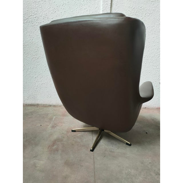 Mid-Century Modern Mid-Century Modern Nordic Leather Chair, 1980 For Sale - Image 3 of 10