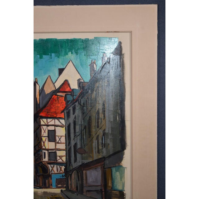 1960s Juilaud (20th-Century French Artist) Mid-Century Street Scene With Half-Timbered House For Sale - Image 4 of 13
