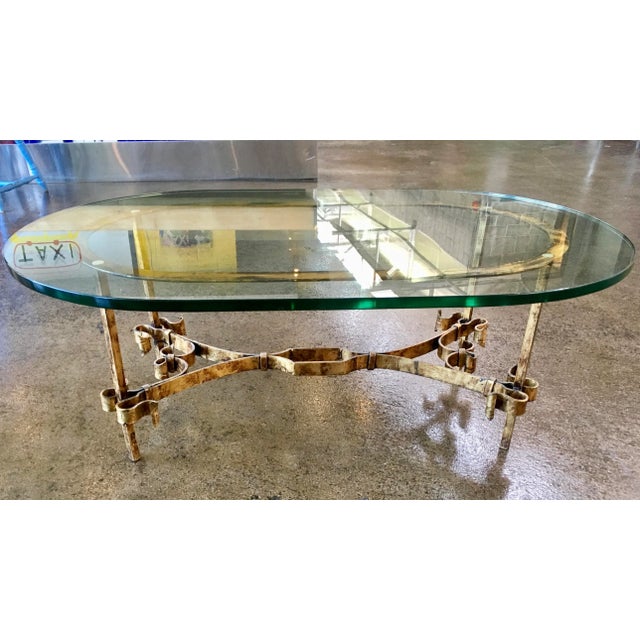 Metal Gothic Style Gilt-Iron & Glass Coffee Table Spain For Sale - Image 7 of 13