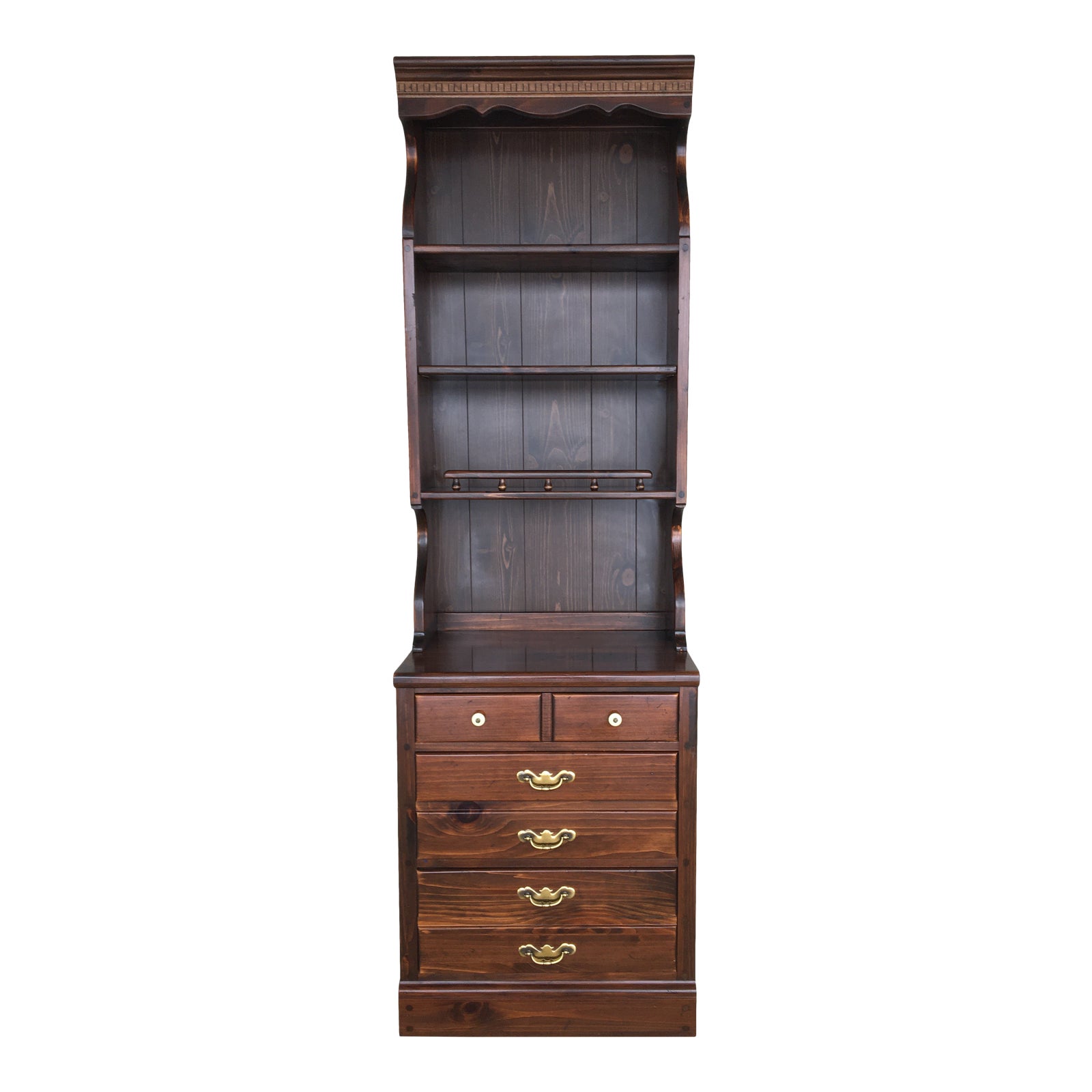 Ethan Allen Antiqued Tavern Pine 2 Piece Bookcase (Finish 212) Chairish