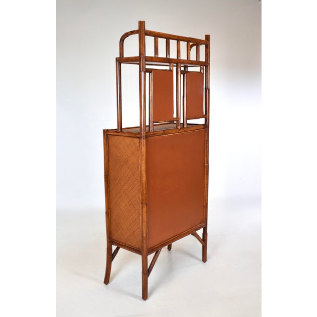 1990s 1990s British Colonial Faux Bamboo Etagere Storage Display Cabinet For Sale - Image 5 of 10