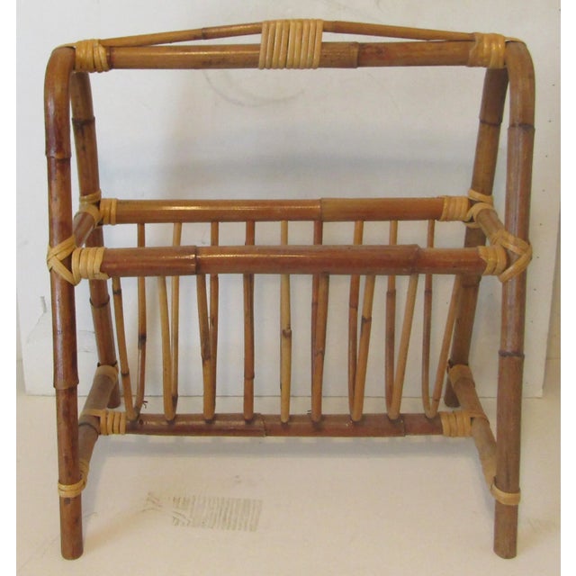 1950s Mid-Century Modern Bamboo A-Frame Magazine Rack For Sale - Image 12 of 12