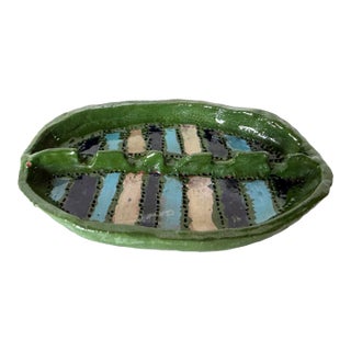 1980s Vintage Ellen Weinstein Studio Art Pottery Ashtray For Sale