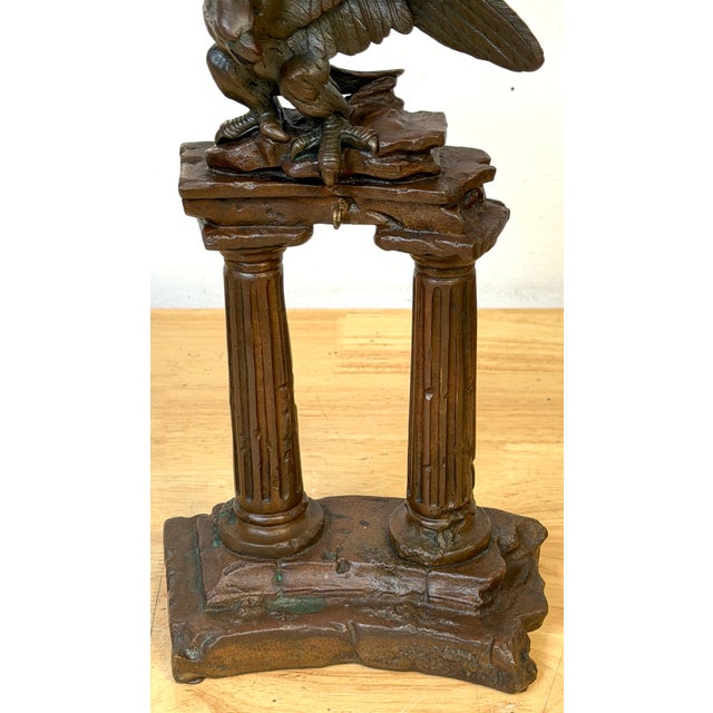 19th-Century French/ Italian Neoclassical Cast Bronze Eagle Pocket Watch Holder For Sale - Image 13 of 18