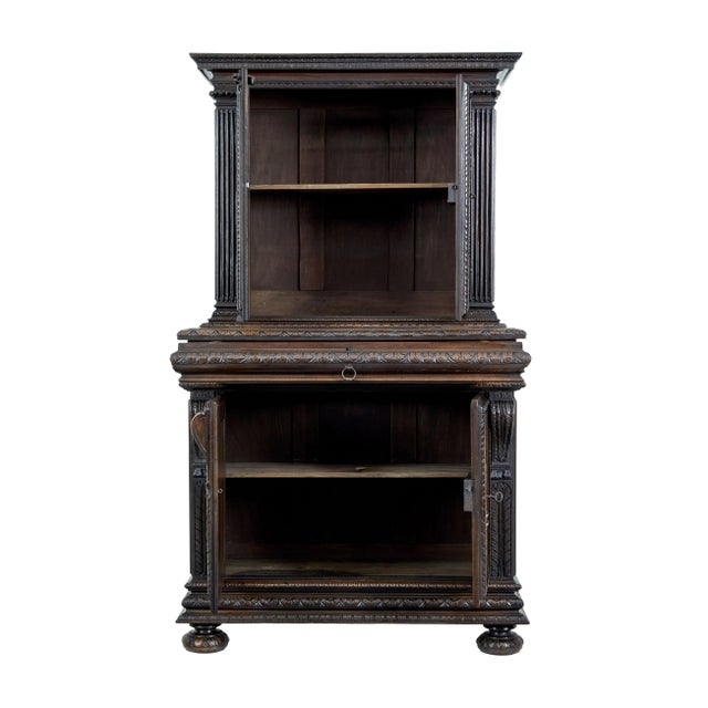 French Carved Walnut Cabinet, 1850s For Sale - Image 4 of 10