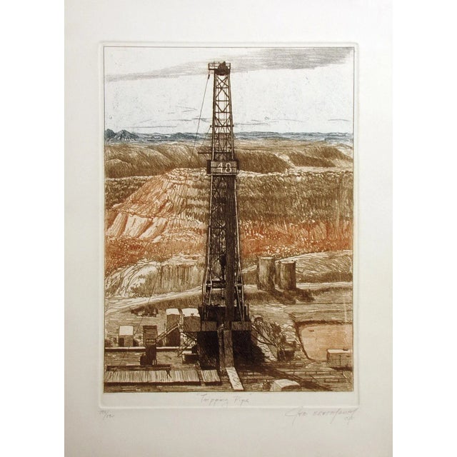 "Tripping Pipe" unframed fine art etching on paper by Jeb Breithaupt. Hand signed, titled and numbered by the artist in...