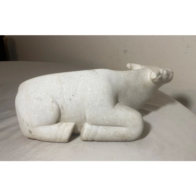 Heavy Antique Hand Carved Marble Stone Water Buffalo Animal Sculpture Statue For Sale - Image 13 of 13
