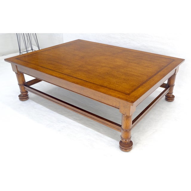 Large 44x60 Rectangle Turned Legs English Style Coffee Table MINT For Sale - Image 11 of 13