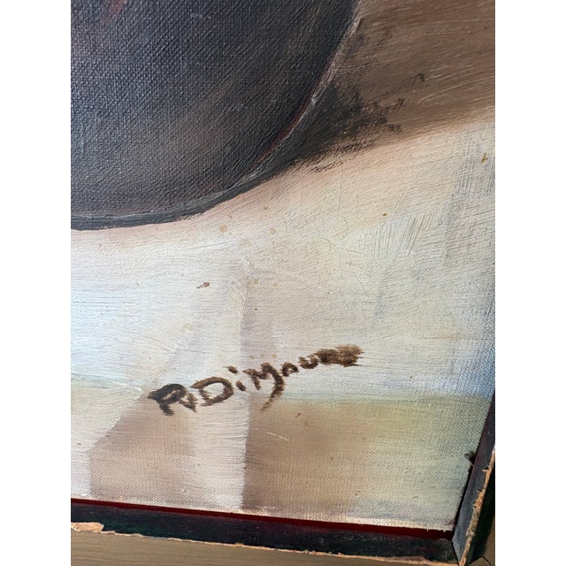 Black Vintage Still Life Oil Painting For Sale - Image 8 of 11
