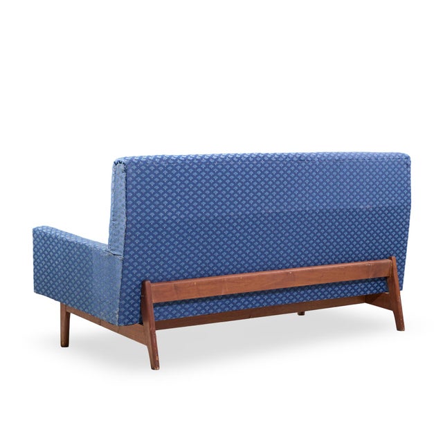 Mid 20th Century Jens Risom Mid Century Walnut Loveseat Sofa For Sale - Image 5 of 9