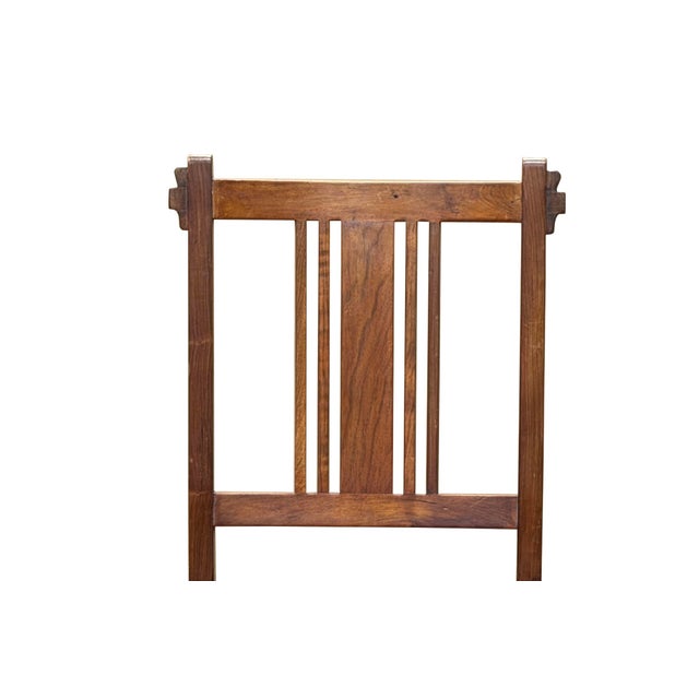 1990s Zen Oriental Straight Legs Bars Backrest Solid Wood Chair For Sale - Image 5 of 9
