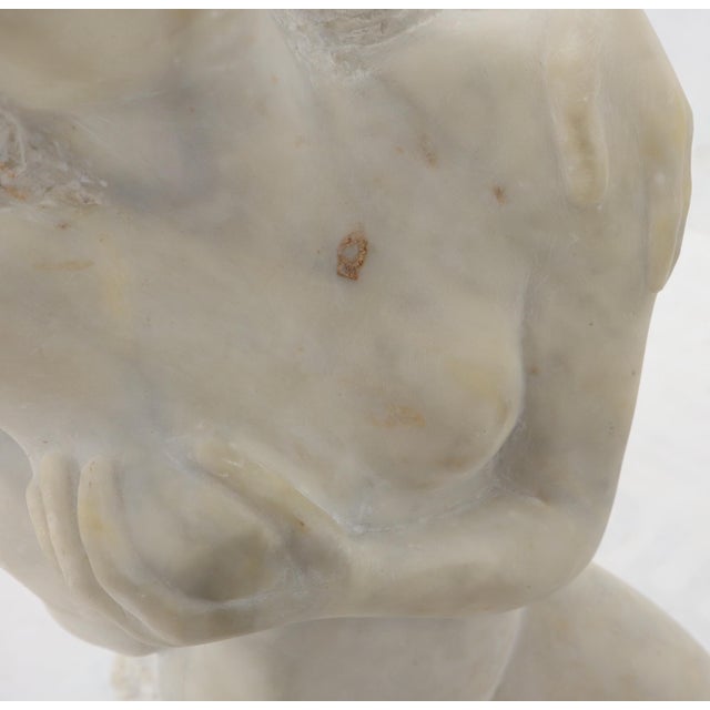 Mid-Century Modern Carved Marble Sculpture on Walnut Base For Sale - Image 12 of 14