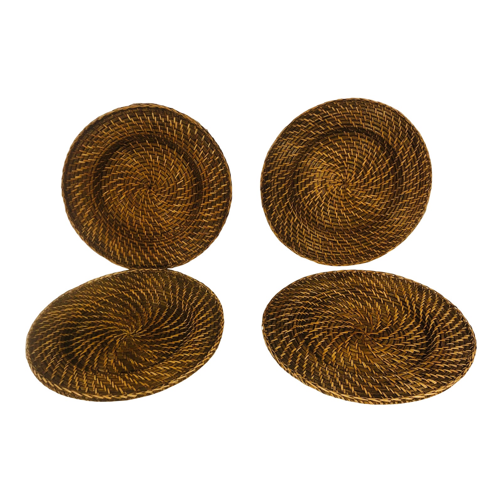 Rattan Woven Chargers Set of 4 Chairish