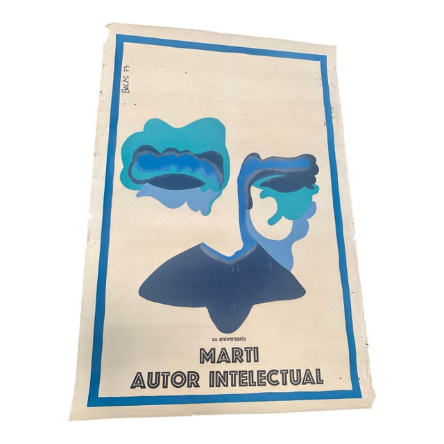 1973 Martí Autor Intelectual Cuban Revolutionary Propaganda Poster by Bachs For Sale
