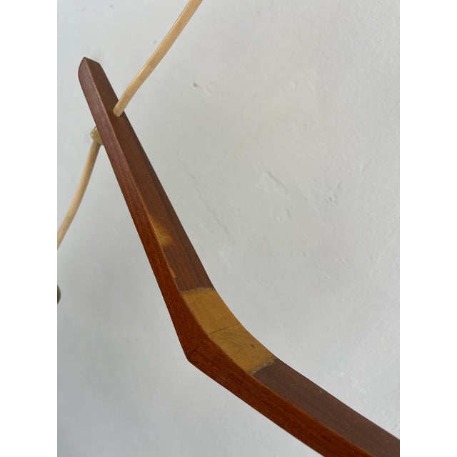 Wood Danish Teak Hanging Light in White Opaline Glass, 1960s For Sale - Image 7 of 13