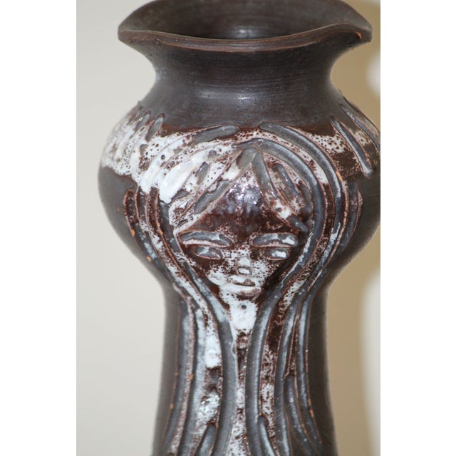 Outstanding Mid-Century Italian Sgraffito 8" Vase For Sale - Image 6 of 9