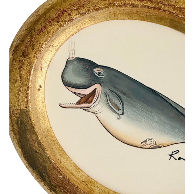 A one-of-a-kind hand-painted painting is full of whimsy and wonder. This tiny whale is delicately hand-painted in delicate...