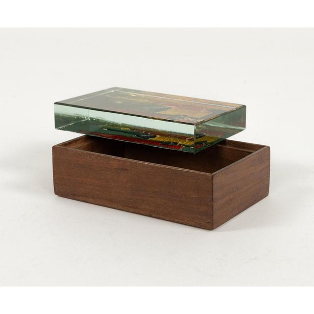 Mid-Century Box in Wood and Art Glass attributed to Erwin Burger for Fontana Arte, Italy, 1950s For Sale - Image 16 of 18