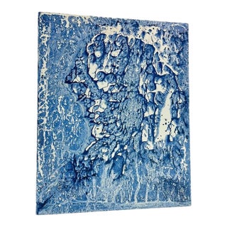 Marco Schmidli 60x48 Blue Abstract Acrylic Painting on Canvas, Signed & Dated For Sale