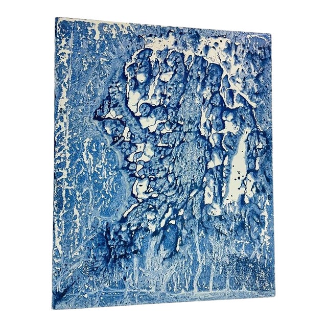 Marco Schmidli 60x48 Blue Abstract Acrylic Painting on Canvas, Signed & Dated For Sale