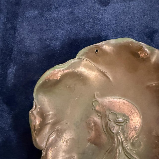 Art Deco Fair Maiden Copper Plate Signed April 4 1906 For Sale - Image 13 of 16