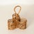 French Riviera Bottle Rack in Curved Bamboo and Wicker, Italy, 1970s For Sale - Image 3 of 11