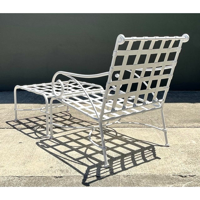 This exceptional vintage lounge chair and matching ottoman from Brown Jordan's legendary "Florentine" collection represent...