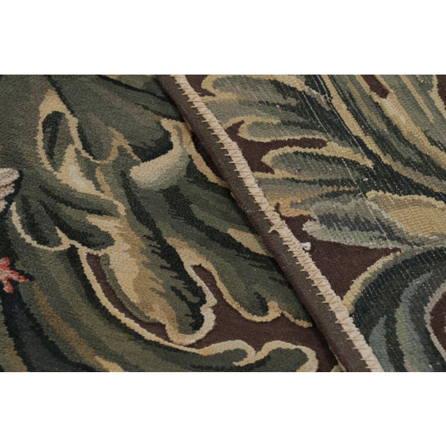 Textile Rug & Kilim’s Armorial Tudor Style Rug in Black, With Beige, Blue and Gold Tones For Sale - Image 7 of 7