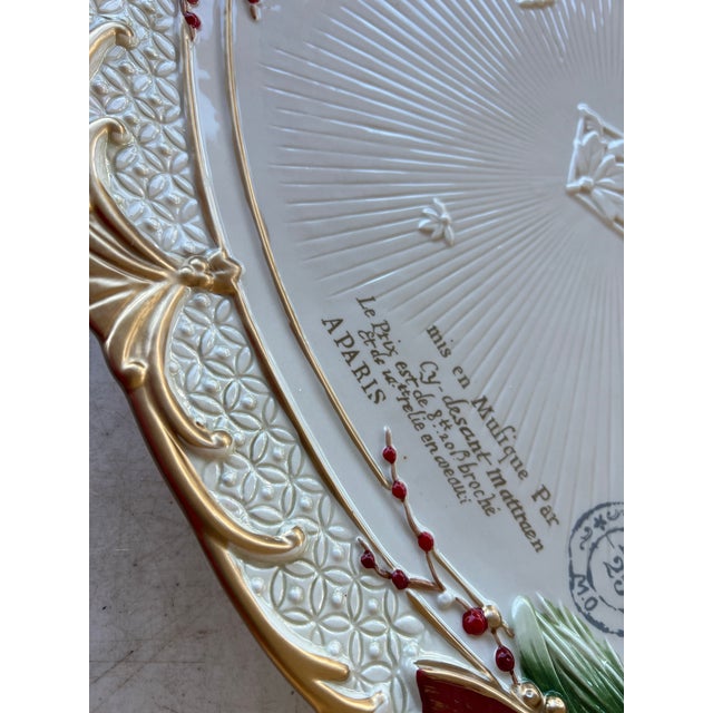 Traditional Vintage Fitz and Floyd Red Poinsettia Platter For Sale - Image 3 of 11