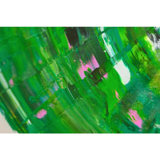 Green Circle Diptych I, Contemporary Painting on Canvas, Framed For Sale - Image 9 of 12
