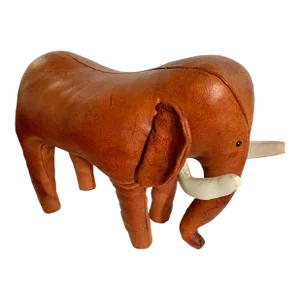 Mid 20th Century English Leather Dimitri Omersa Elephant Footstool
