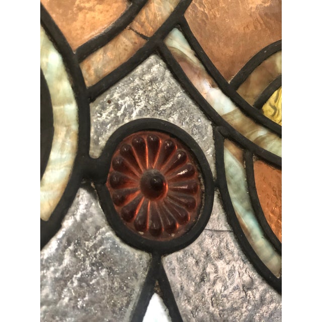 1920s Vintage Stained Glass Church Window For Sale - Image 9 of 13