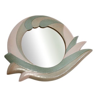 Vintage Ceramic Mirror, 1970s For Sale