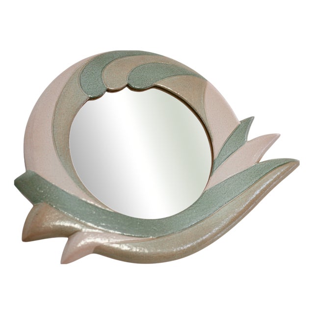 Vintage Ceramic Mirror, 1970s For Sale