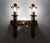 Bronze 1960s Mid-Century Modern Spanish Brutalist Gilt Iron Wall Sconce, Pierced Torch Candle Light For Sale - Image 8 of 8