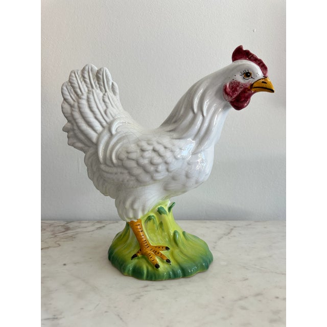 Add a touch of rustic European charm to your space with this vintage Italian ceramic rooster. Beautifully hand-painted in...