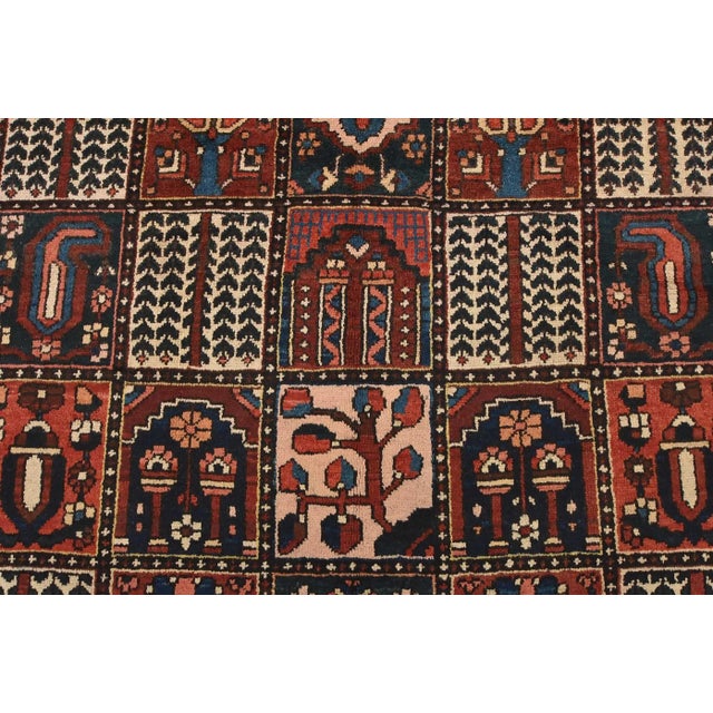 Bakhtiari Rug 7’2” X 10’1” Multicolor Wool Semi-Antique Hand-Knotted Carpet For Sale In Philadelphia - Image 6 of 15