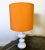 Midcentury Modern Danish Ceramic Table Lamp with Orange Shade, 1970s For Sale - Image 9 of 12