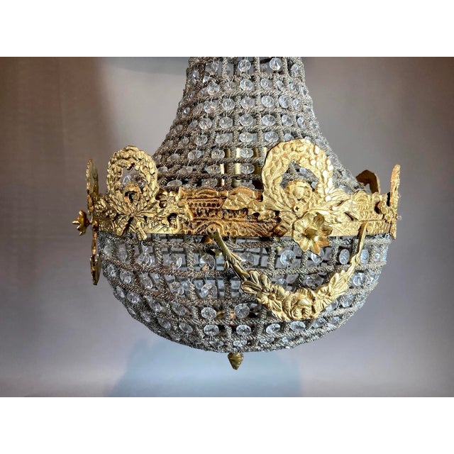 1960s 1960 French Louis XVI Gilt Bronze Chandeliers - Pair For Sale - Image 5 of 18