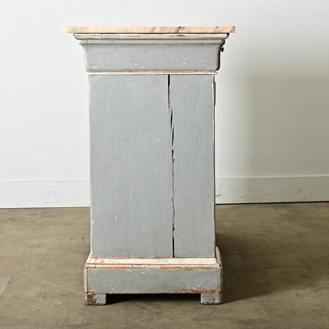 French 19th Century Marble-Top Painted Shop Counter For Sale - Image 14 of 15