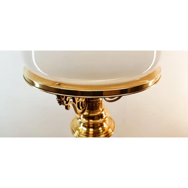 Brass and Opal Glass Floor Lamp For Sale - Image 11 of 18