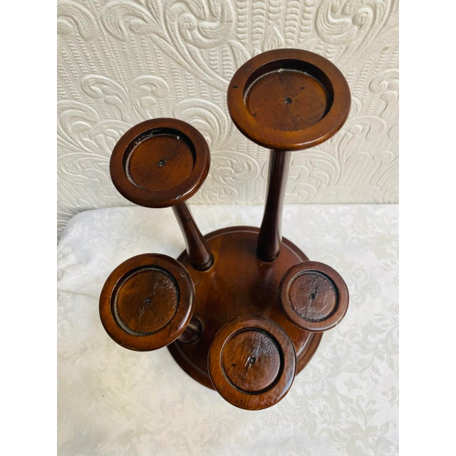 Vintage Mid Century Teak 5 Graduated Tiers Candleholder For Sale - Image 6 of 8