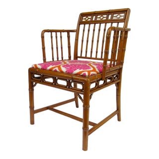 Vintage C.1910-30's Chinese Chippendale, Wood Carved "Bamboo-Style" - Arm Chair, Desk, And/Or Side, Accent Chair For Sale